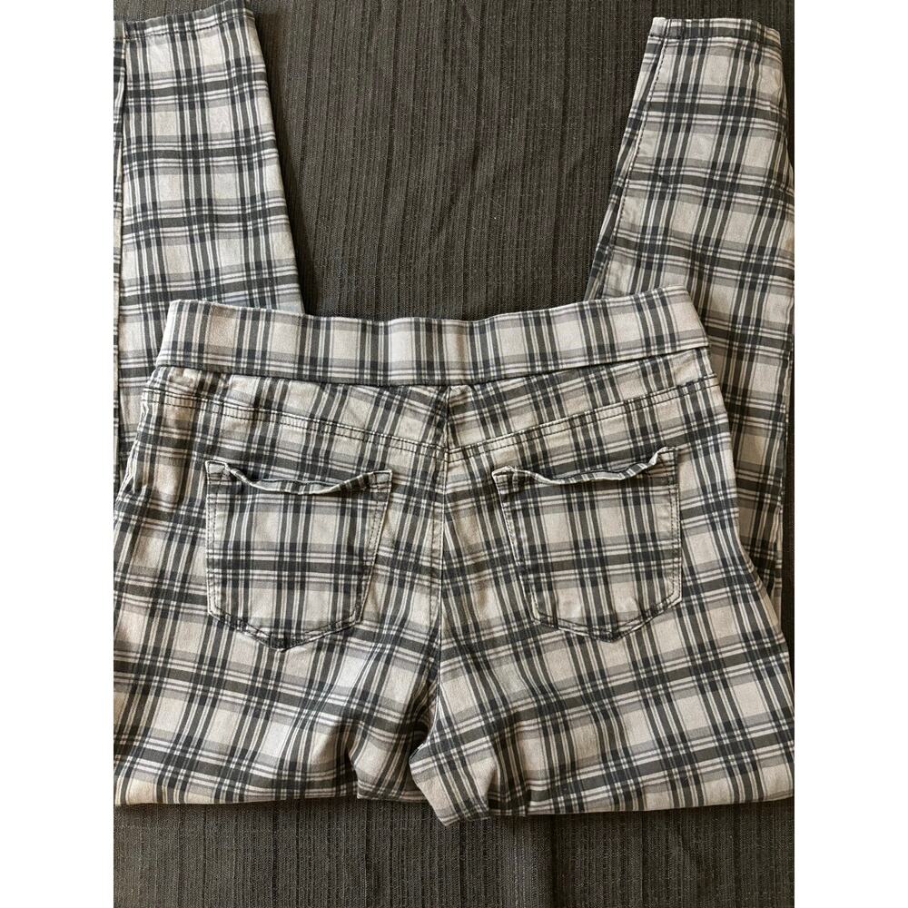 NINE WEST Wm Sz 12 Glasgow Plaid Heidi Pull-On Pants Charcoal Gray & Black - Picture 6 of 8